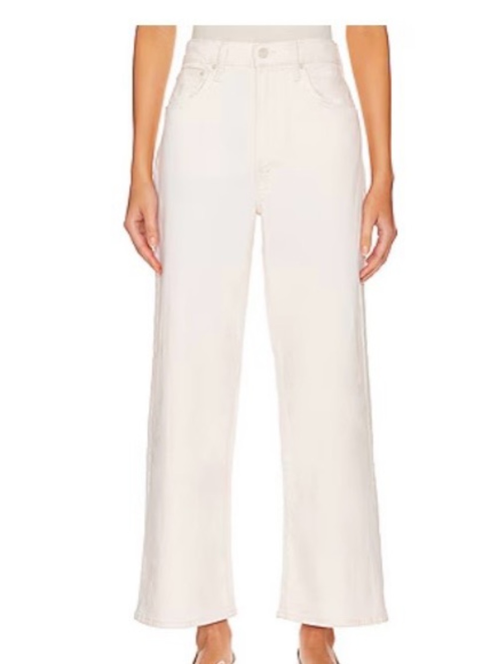 EUC MOTHER The Dodger Wide-Leg High-Rise Jeans in Act Natural Off-White Sz  27